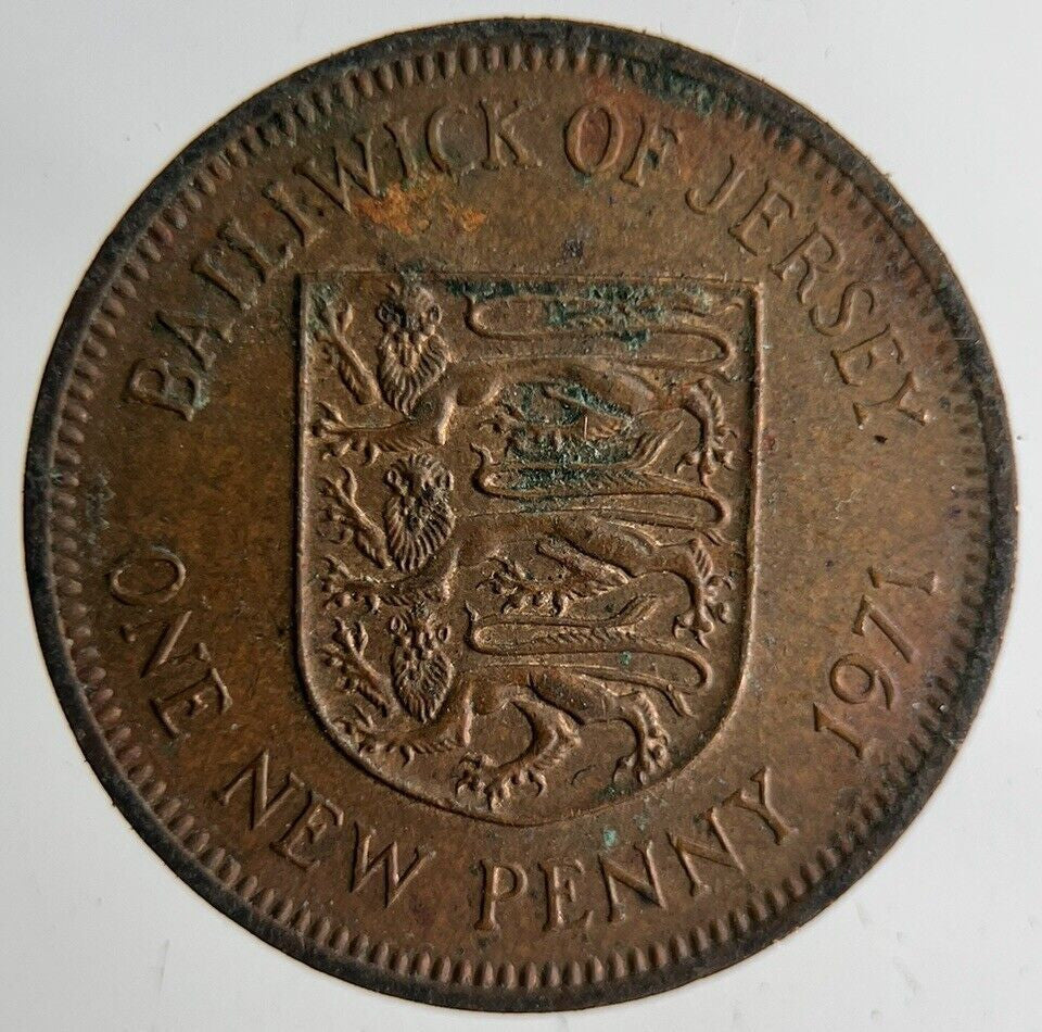 1971 Bailiwick Of Jersey 1p One 1 Pence Coin | Fine Collectable Grade