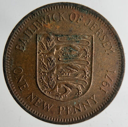 1971 Bailiwick Of Jersey 1p One 1 Pence Coin | Fine Collectable Grade