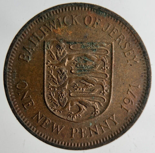 1971 Bailiwick Of Jersey 1p One 1 Pence Coin | Fine Collectable Grade