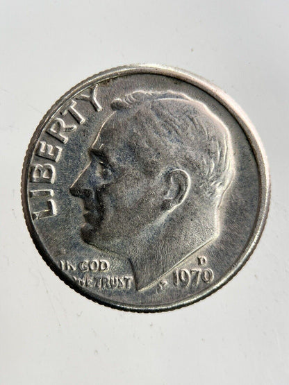 1970 US USA Roosevelt Dime Coin | Fine Collectable Grade