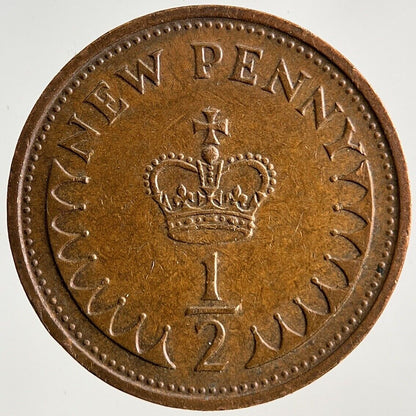 1971 Elizabeth II 2nd 1/2 Half New Penny Pence Coin | Fine Collectable Grade