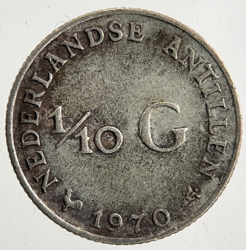1970 Netherlands 1/10 Gulden Silver Coin | Fine Collectable Grade