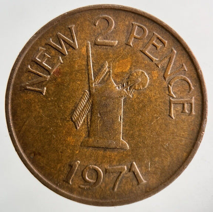1971 Guernsey 2p Two-Pence Coin | Fine Collectable Grade