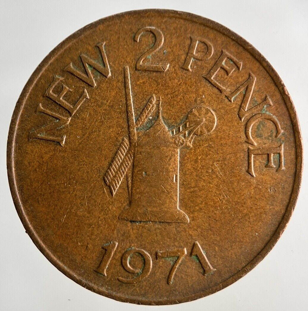 1971 Guernsey 2p Two-Pence Coin | Fine Collectable Grade