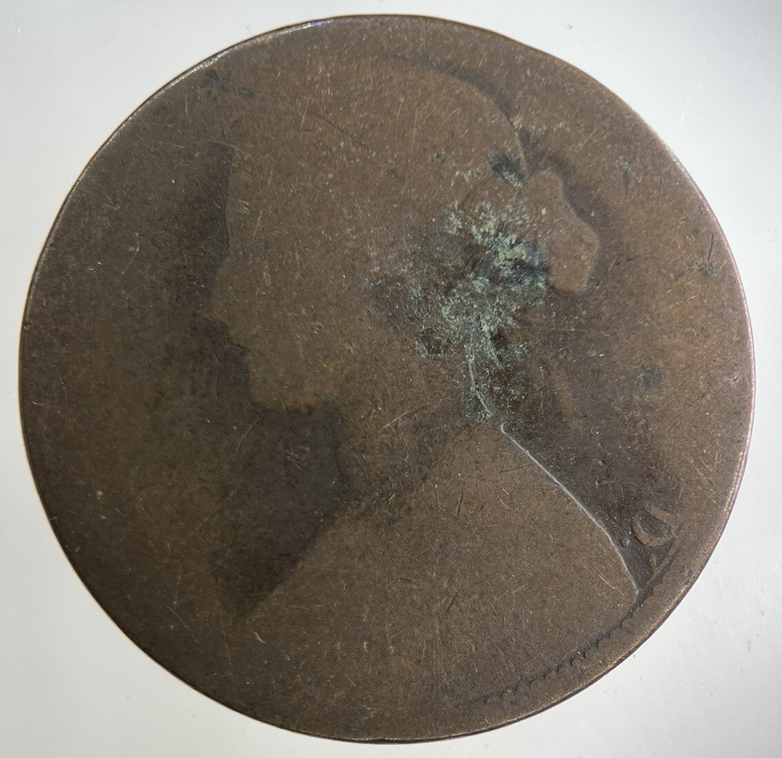 1863 Victoria One Penny Coin | Fair Grade