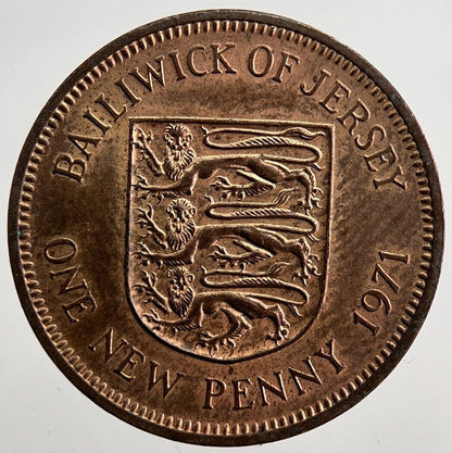1971 Jersey 1p 1 One Penny Coin | Very High Grade | a4996