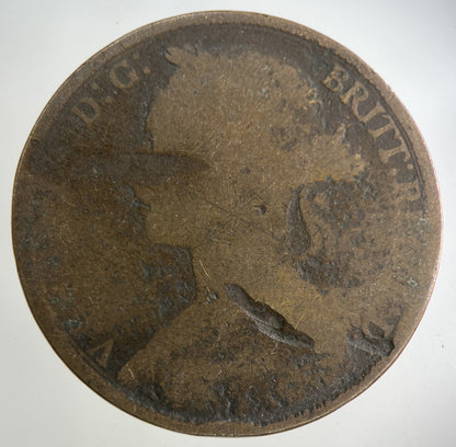 1887 Victoria One Penny Coin | Fair Grade