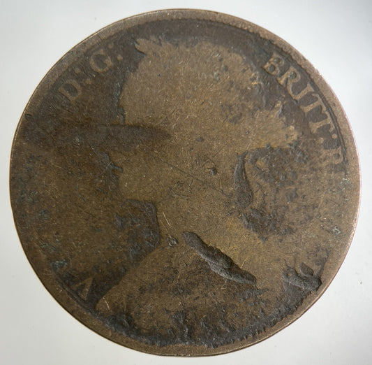 1887 Victoria One Penny Coin | Fair Grade