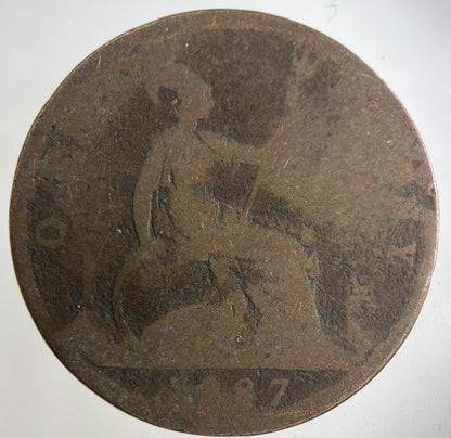 1887 Victoria One Penny Coin | Fair Grade