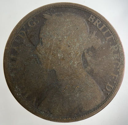 1891 Victoria One Penny Coin | Fair Grade