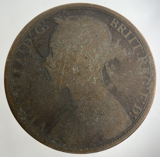 1891 Victoria One Penny Coin | Fair Grade