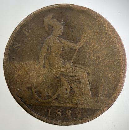 1889 Victoria One Penny Coin | Fair Grade