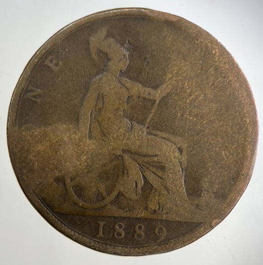 1889 Victoria One Penny Coin | Fair Grade