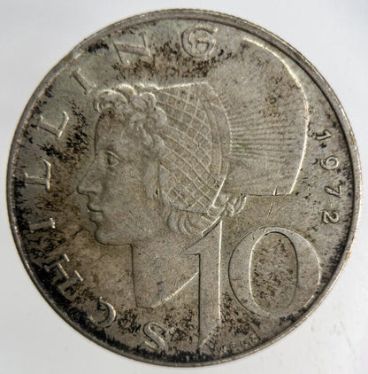 1972 Austria 10 Schilling Silver Coin | Fine Collectable Grade