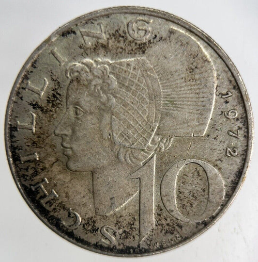 1972 Austria 10 Schilling Silver Coin | Fine Collectable Grade