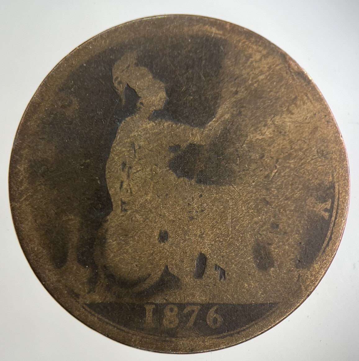 1876 Victoria One Penny Coin | Fair Grade