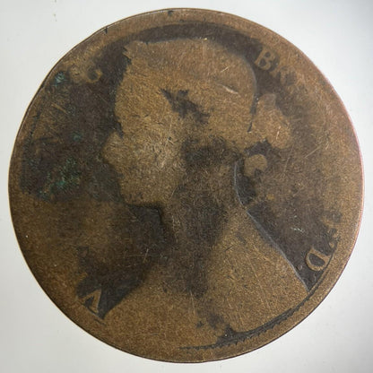 1876 Victoria One Penny Coin | Fair Grade