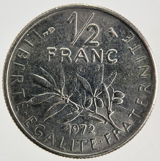 1972 France 1/2 Half Franc Coin | Fine Collectable Grade