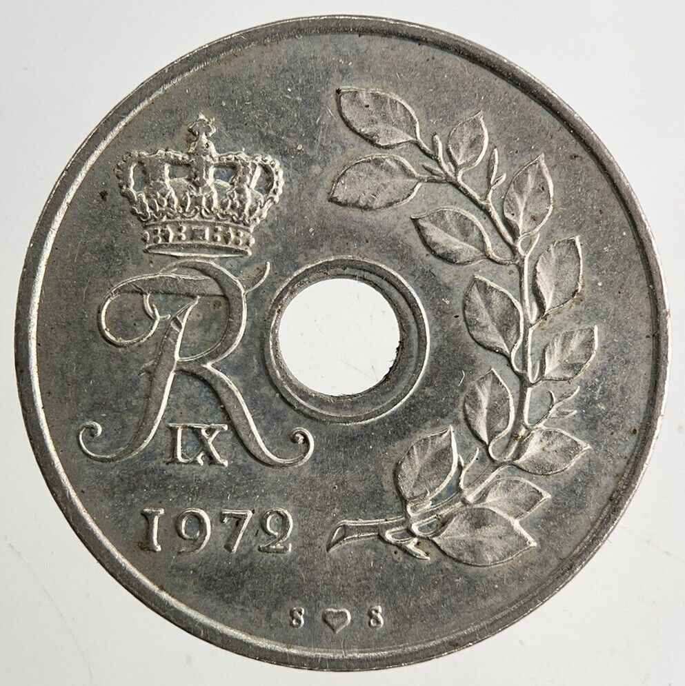 1972 Denmark 25 Ore Coin | Fine Collectable Grade