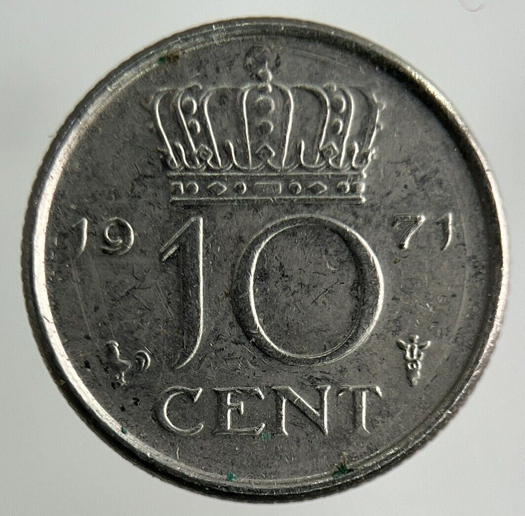 1971 Netherlands 10 Cents Coin | Fine Collectable Grade