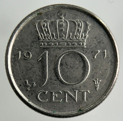 1971 Netherlands 10 Cents Coin | Fine Collectable Grade