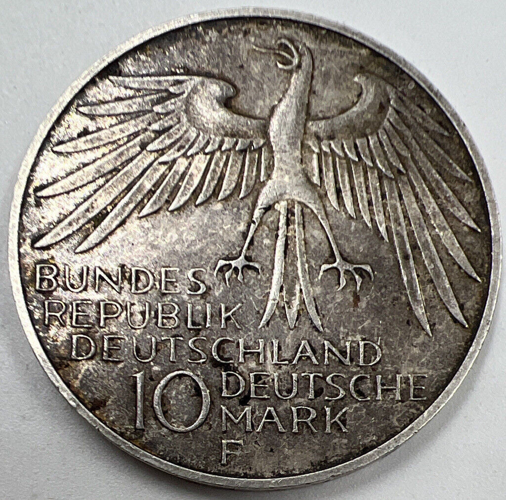 1972-F Germany 10 Marks Olympics Silver Coin | Fine Collectable Grade | a161