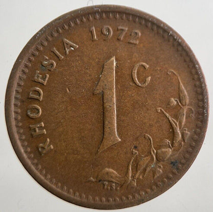 1972 Rhodesia Africa One Cent 1c Coin | Very High Grade | a7758