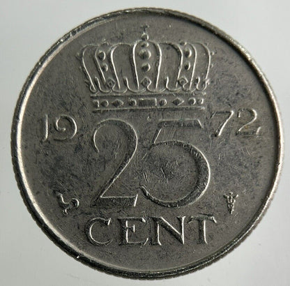 1972 Netherlands 25 Cents Coin | Fine Collectable Grade