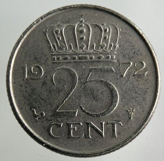 1972 Netherlands 25 Cents Coin | Fine Collectable Grade