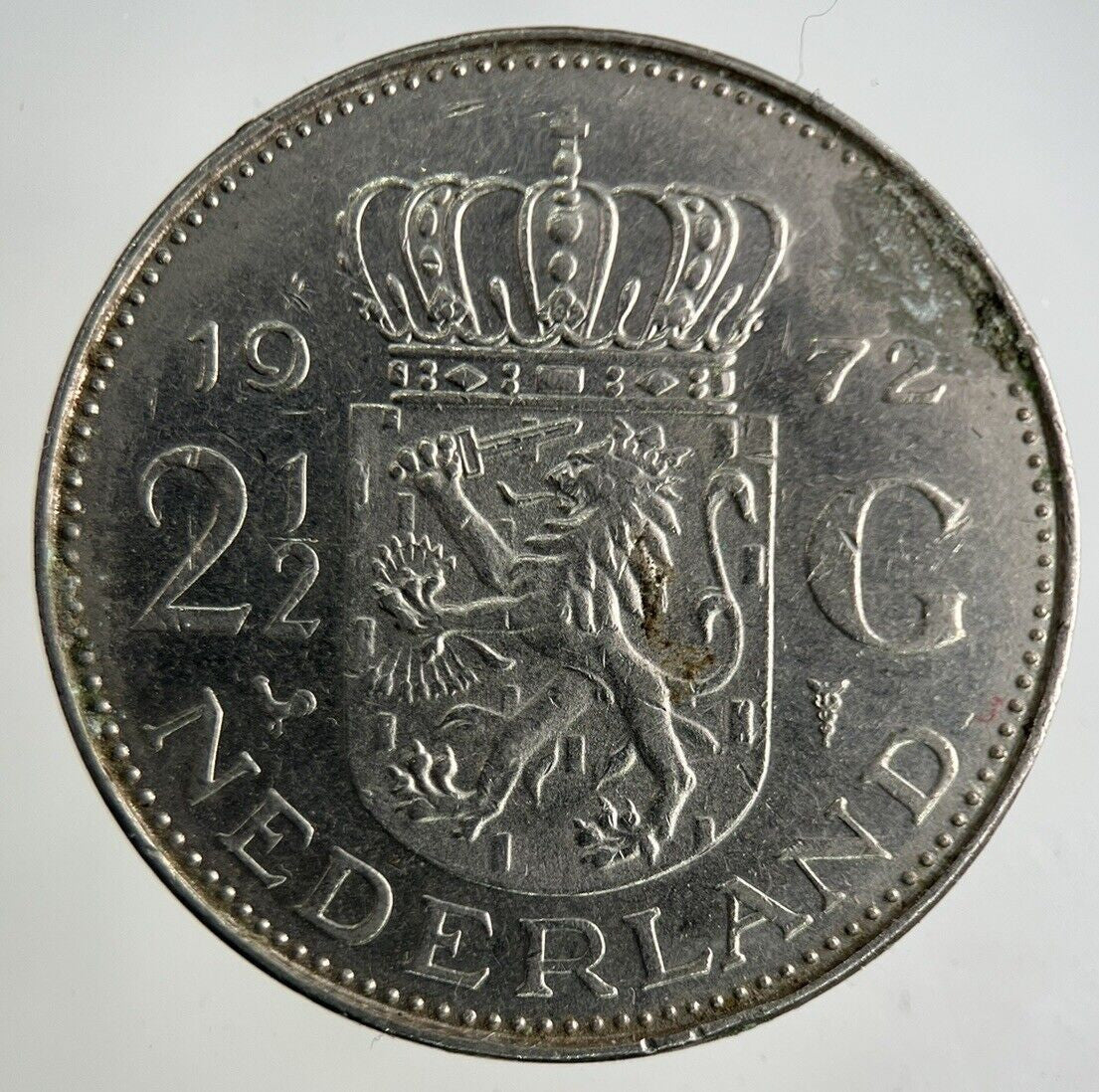 1972 Netherlands 2 1/2 Gulden Coin | Fine Collectable Grade