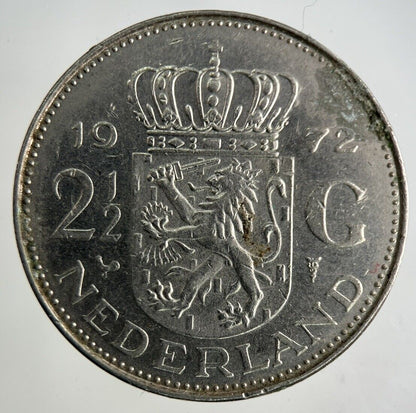 1972 Netherlands 2 1/2 Gulden Coin | Fine Collectable Grade