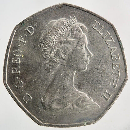 1973 Elizabeth II 2nd Hands 50p Fifty-Pence Coin | Very High Grade