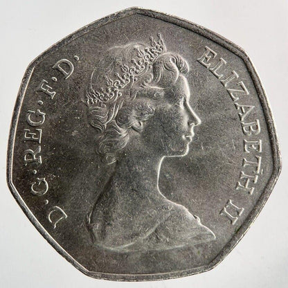1973 Elizabeth II 2nd Hands 50p Fifty-Pence Coin | Very High Grade