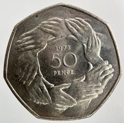 1973 Elizabeth II 2nd Hands 50p Fifty-Pence Coin | Very High Grade