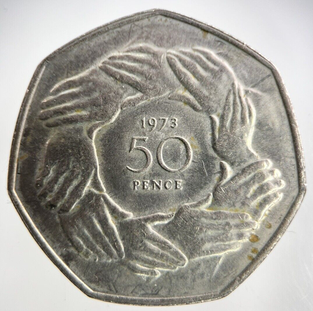 1973 Elizabeth II 2nd 50p Fifty-Pence Coin | Fine Collectable Grade