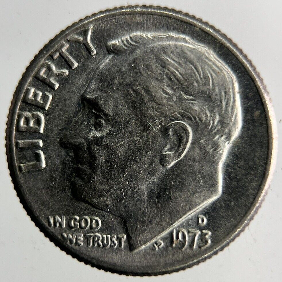 1973-D US USA Roosevelt Dime Coin | Fine Collectable Grade