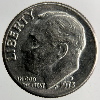 1973-D US USA Roosevelt Dime Coin | Fine Collectable Grade