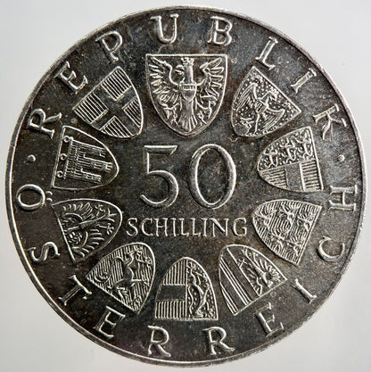 1974 Austria 50 Schilling Silver Coin | Fine Collectable Grade | a3631