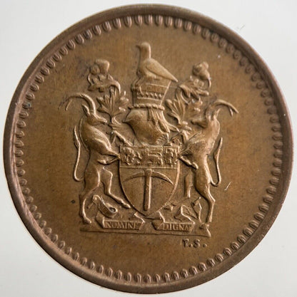 1973 Rhodesia Africa One Cent 1c Coin | Very High Grade | a7239
