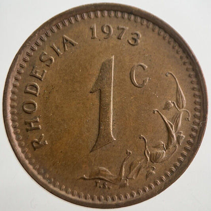 1973 Rhodesia Africa One Cent 1c Coin | Very High Grade | a7239