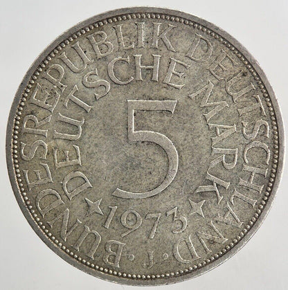 1973-J Germany 5 Mark Silver Coin | Very High Grade