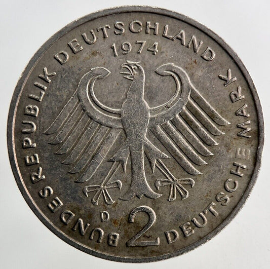 1974 Germany 2 Mark Coin | Fine Collectable Grade