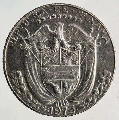 1973 Panama Un Decimo 1/10 Balboa Coin | Fine Collectable Grade