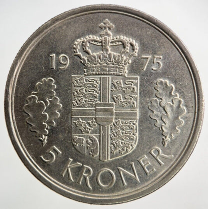 1975 Denmark 5 Kroner Coin | Very High Grade