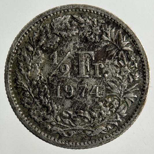 1974 Switzerland Swiss 1/2 Half Franc Coin | Fine Collectable Grade