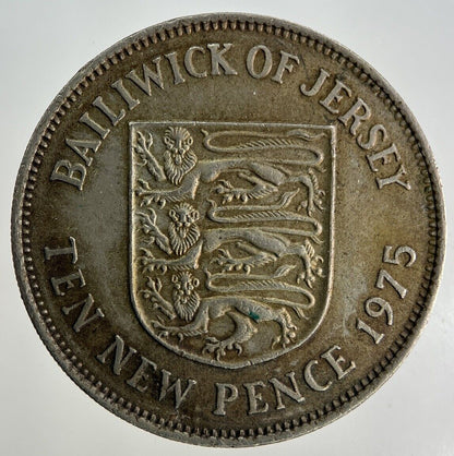 1975 Jersey 10p Ten-Pence Coin | Fine Collectable Grade