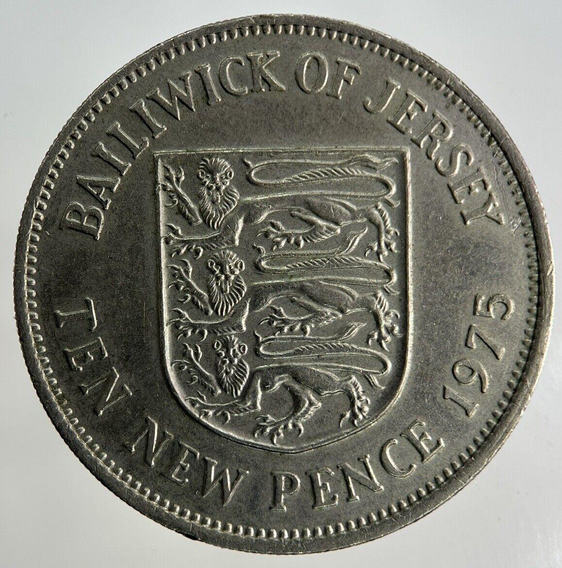 1975 Jersey 10p Ten-Pence Coin | Fine Collectable Grade