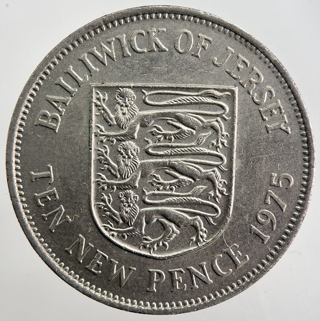 1975 Jersey 10p 10 Ten-Pence Coin | Very High Grade | a4992