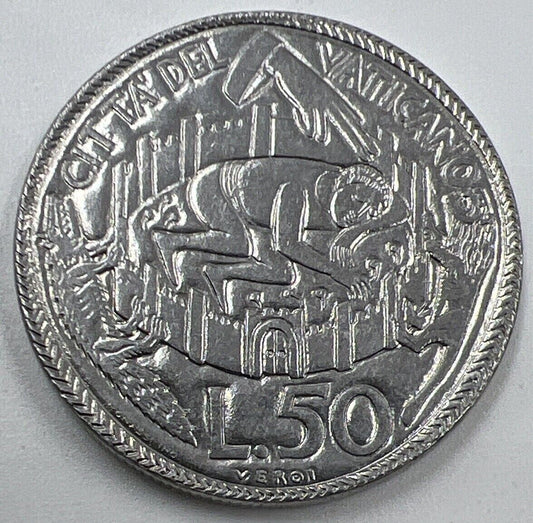 1975 Vatican City 50 Lire Coin | Fine Collectable Grade | a1493