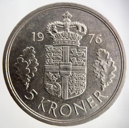 1976 Denmark 5 Kroner Coin | Very High Grade